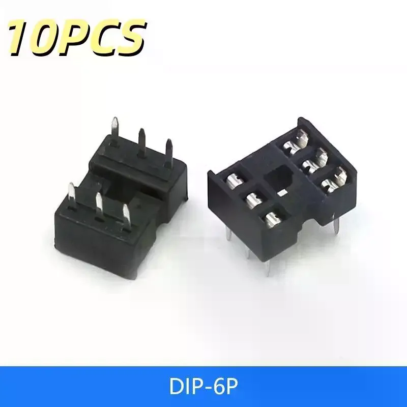 10Pcs DIP6 DIP8 DIP14 DIP16 DIP18 DIP20 DIP28 DIP40 Pins Round Hole IC Socket Connector DIP 6 8 14 16 18 20 24 28 40 Pin Socket