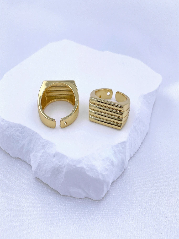 Fashion Thickness Yellow Gold Plated Women Jewelry Ring image 6