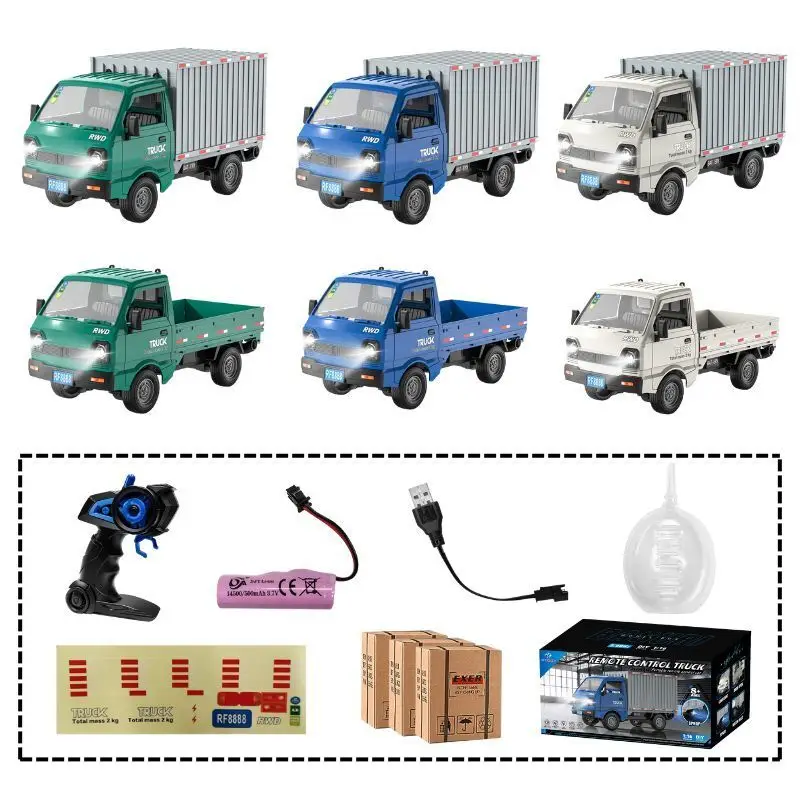 KF21 1:16 remote control car simulates drift and climbing trucks, with spray and LED lights, suitable as a children gift or toy.