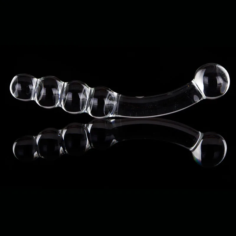 Doble de cristal púrpura consolador de vidrio Pyrex Artificial pene granulado espiral punto G Simulador de adultos juguetes sexuales para mujer