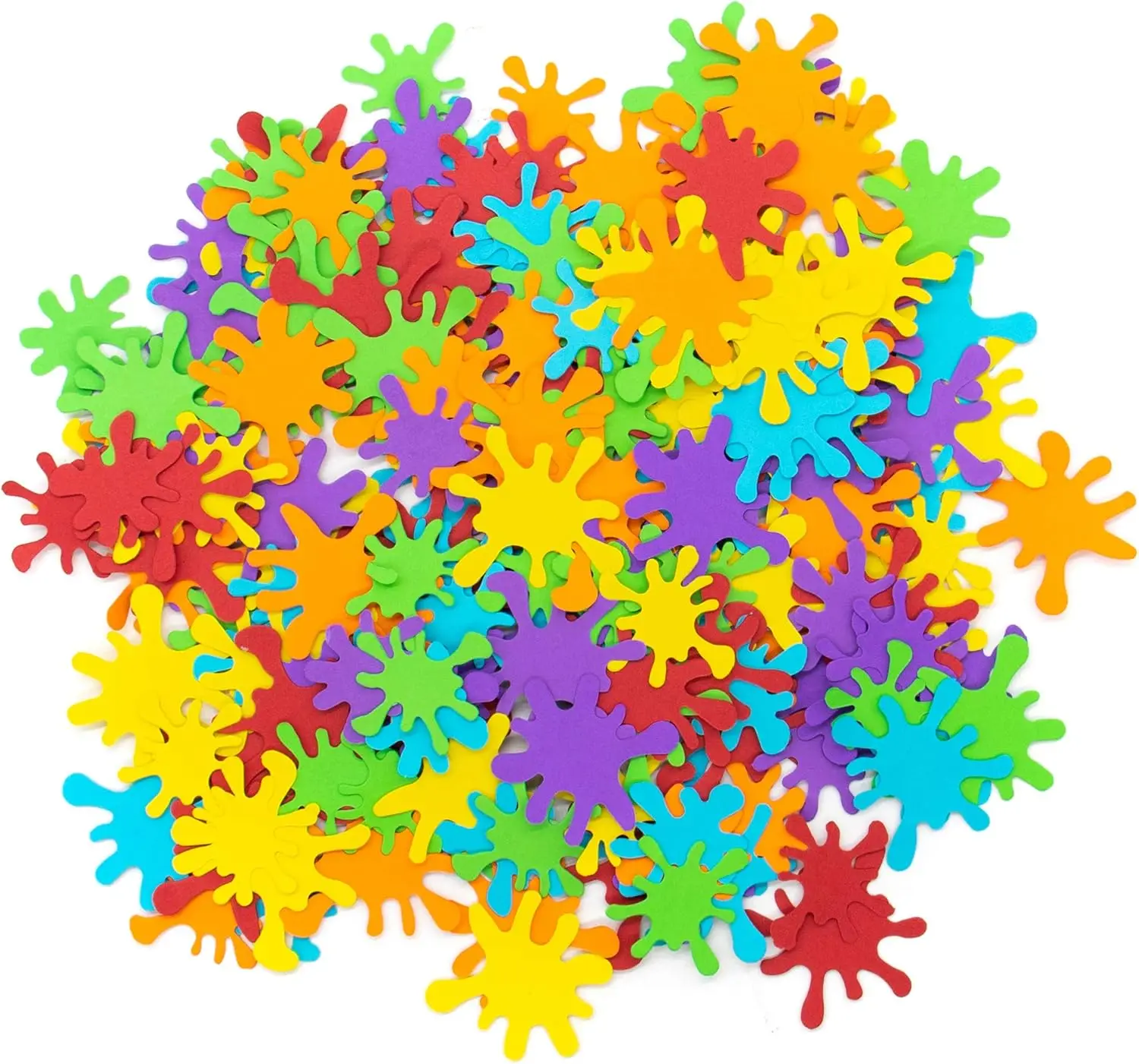 100 Pcs Colorful Paint Splatter Paper Cutouts for Art Painting Theme Birthday Party Decorations Bulletin Board Class Decoration