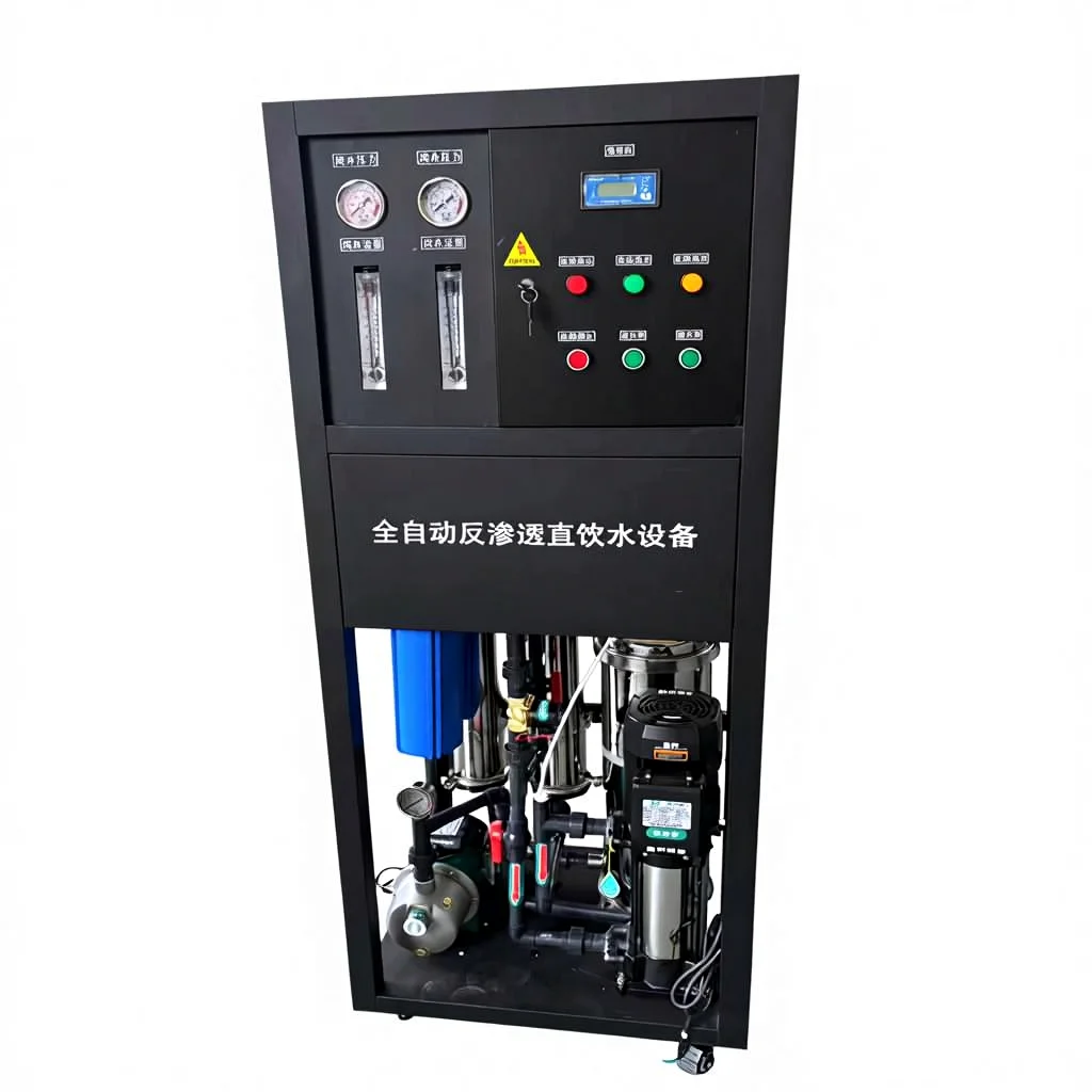 Commercial RO Water Purification System Pressure Vessel Pump PLC CE ISO ROHS Certified Multi-Voltage 500L/Hour 1 Year Warranty