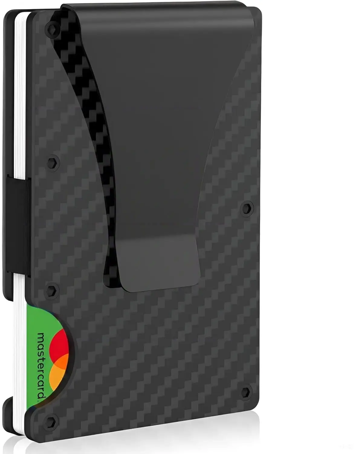 

Slim RFID Wallet for Men: Carbon Fiber Money Clip & Card Holder, Front Pocket Minimalist