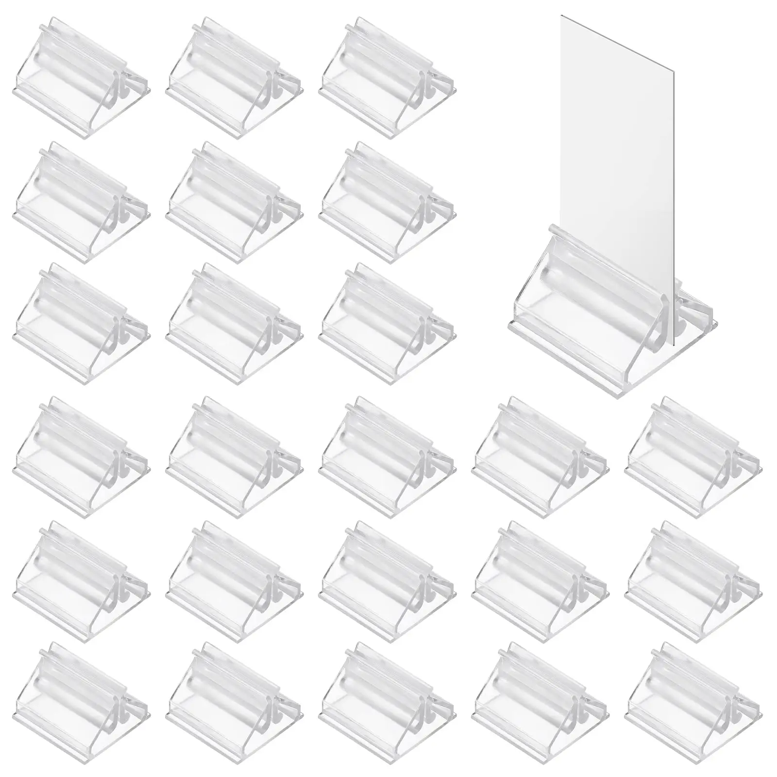24/48 Uds soportes para tarjetas Plastis soportes para tarjetas de juego transparentes soportes para piezas de juego soportes para imágenes para tarjetas fotos notas exhibición