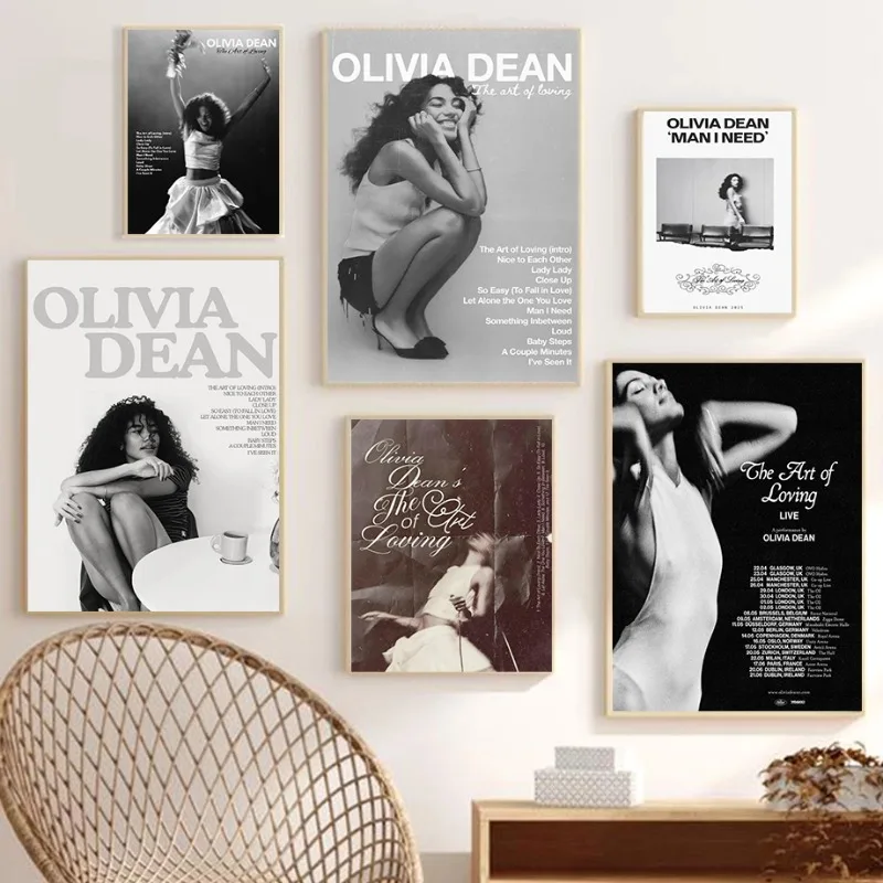 O-Olivia Dean Poster The Art of Loving/ Man I Need/ Indie Soul Music Wall Art Concert Tour Print Modern Canvas for Bedroom Decor