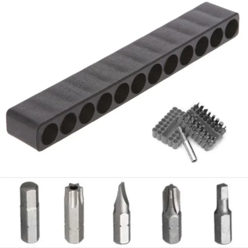 12 Holes Screwdriver Hole For Screw Driver Bits Hex Shank Bit Holder Hex Shank Bit Holder Plastic Head Storage Case Tool