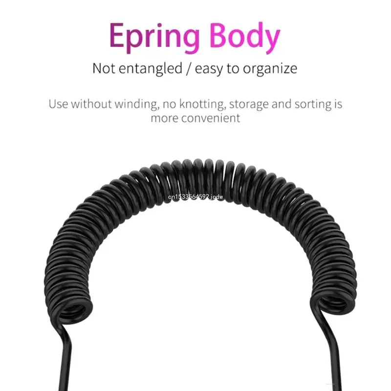 Spring Colied Unilateral Headset Extension Line Earpiece In Ear Single Earbud Silicone Earbud 3.5mm for Dropship