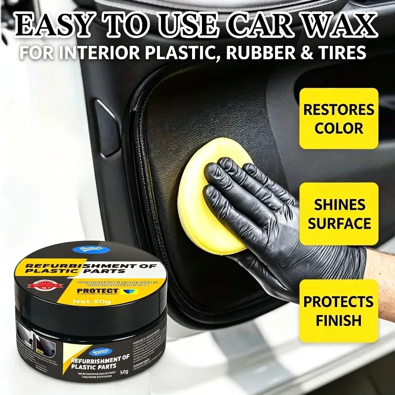 Car Refurbishment Wax Auto Interior Dashboard Rubber Leather Restorer Cream Renovation Polish Wax Car Care Accessory