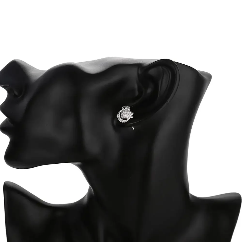 925 เงินสเตอร์ลิงสวยสร้อยคอต่างหูสตั๊ดชุดเครื่องประดับสําหรับผู้หญิงแฟชั่นงานแต่งงานอุปกรณ์เสริมของขวัญวันวาเลนไทน์