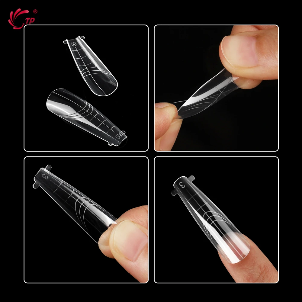 TP 140pcs/box New Nail Dual Forms Acrylic Nails Top Forms for Extension Quick Building UV Gel Molds Full Cover Nail Upper Forms