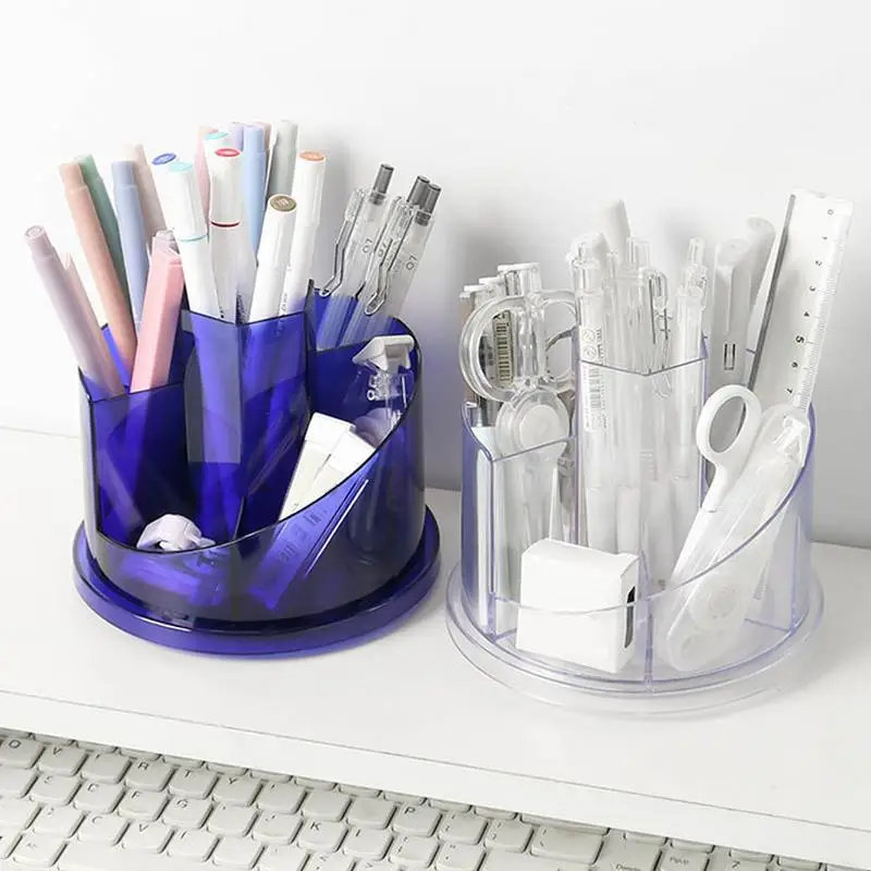 

Divided Pencil Cup Large 7 Compartments Pencil Stand Desk Organizer For Stationery Supplies Makeup Brushes Eyeliners Lipsticks