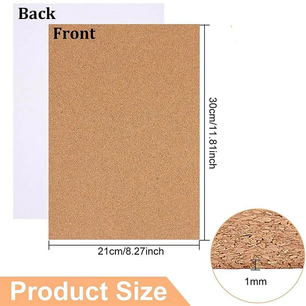 Flexible Natural Cork Sheet Self Adhesive DIY Project Board Heat Resistant Cup Mat Wall Sticker Craft Material Pad