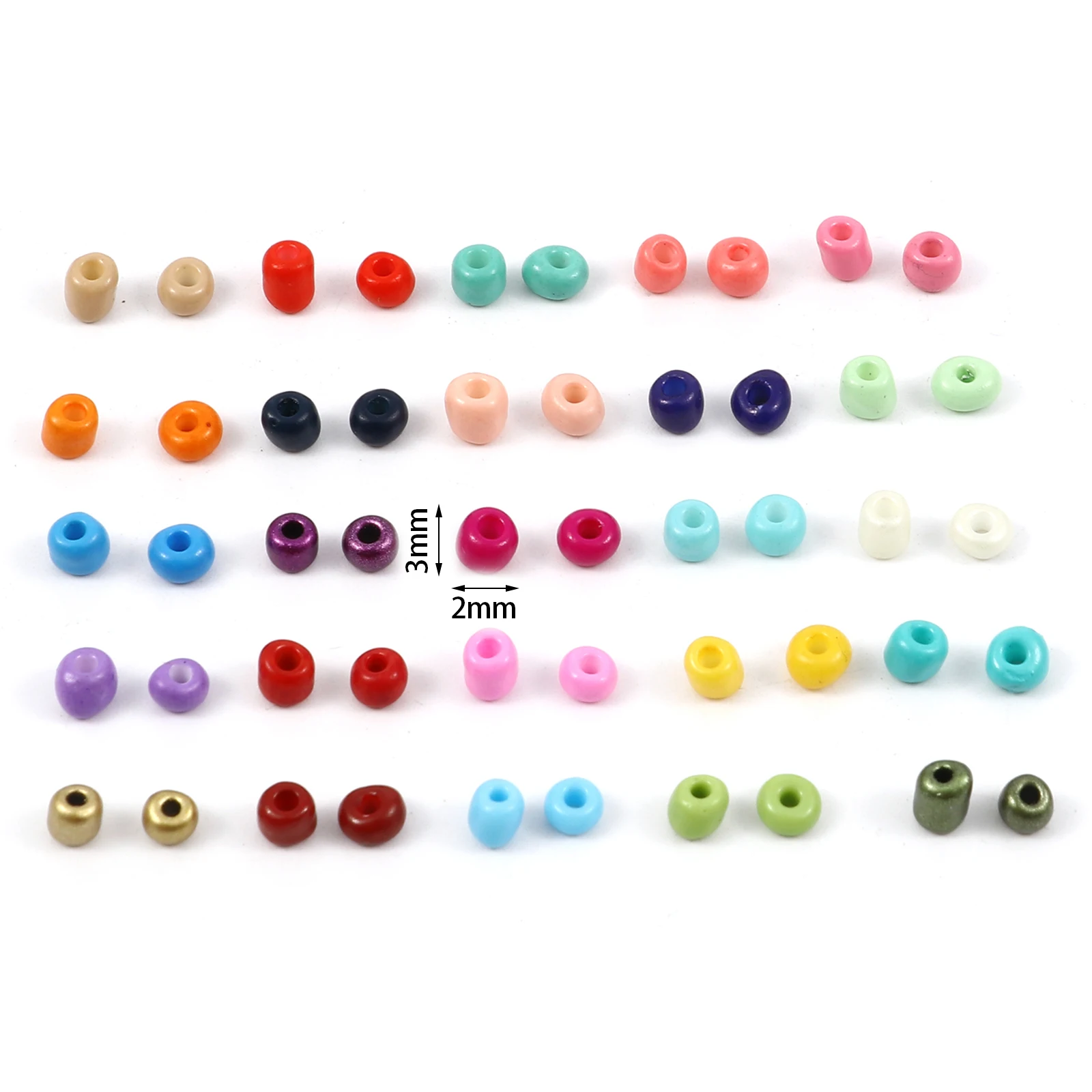 Multicolor Glass Seed Beads Cylinder Loose Spacer Beads DIY Making Bracelets Women Jewelry 3mm x 2mm,1Packet ( 12500PCs/Packet)