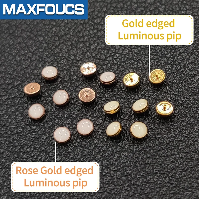 Rose Gold edged Luminous Pip At 12 For Ceramic Bezel Insert Green Luminous Spot watch parts For Seiko RLX Submariner 2.3x0.4mm