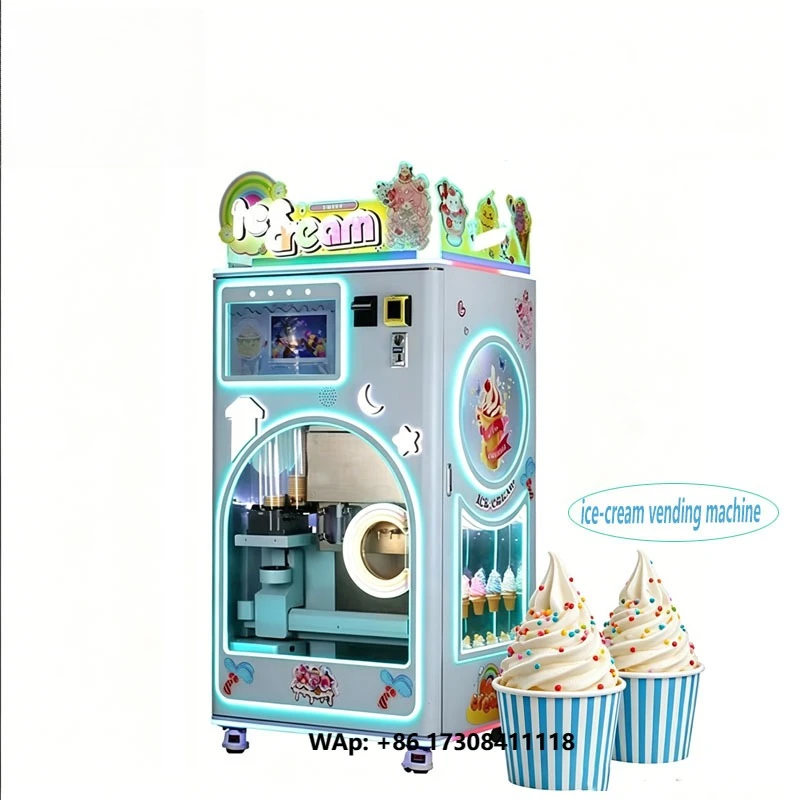Commercial ice cream vending machine, large storage space, touch screen SDK function, stainless steel Wi-Fi/OEM & ODM
