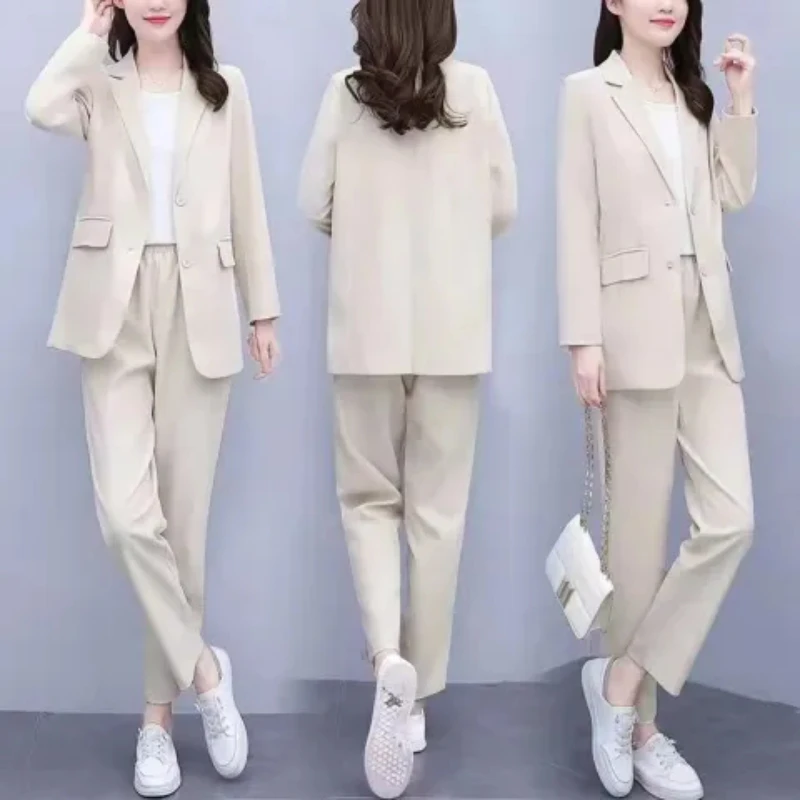 

Slimming Profional Two-Piece Set Large Size Women's Faionable Age-Defng Career Little West Coat Polyester Fiber