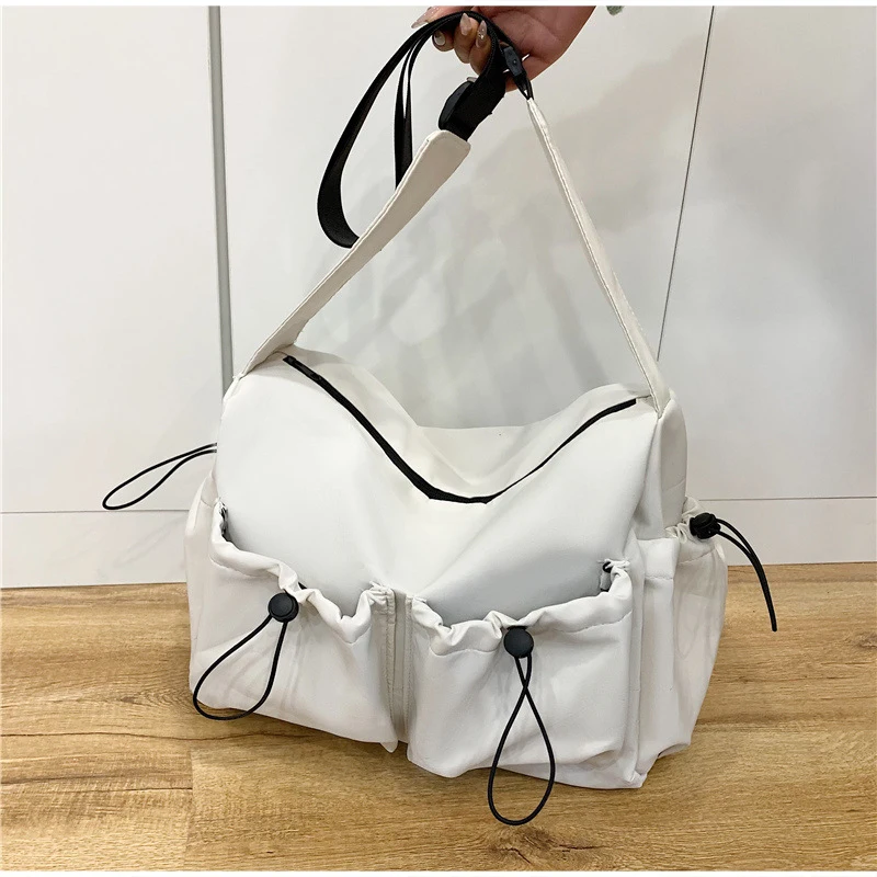 Mehrtaschen-Freizeit-Sporttasche aus Canvas, Umhängetasche für Damen, große Reisetasche, vielseitige leichte Handtasche – Detail 17