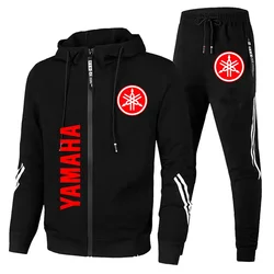 Nowa odzież Yamaha dres męska odzież sportowa sweter z zamkiem + spodnie 2-częściowe zestawy Casual Fitness Jogging bluza Yamaha ubrania męskie