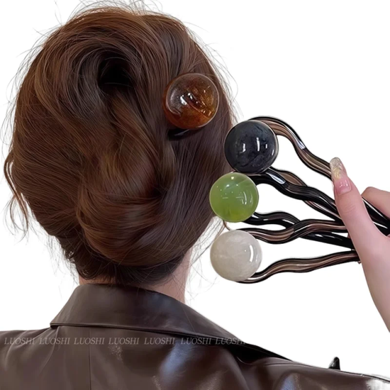 

Hairpin Simple U-shaped Hairpin Women's High end Hairpin New Summer Hot Style Temperament Meatball Head Coiled Hair Accessories