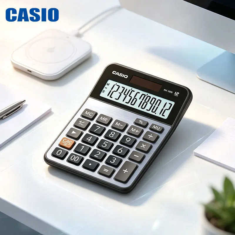 Casio MX-120B/MX-12B/AX-12B/AX-120B/DX-12B Solid-color minimalist business calculator - Family income and expenditure budget