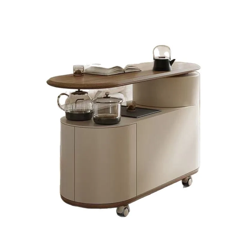 Mobile table Modern simple table Rotating light luxury sofa side cabinet, new living room balcony Small cart