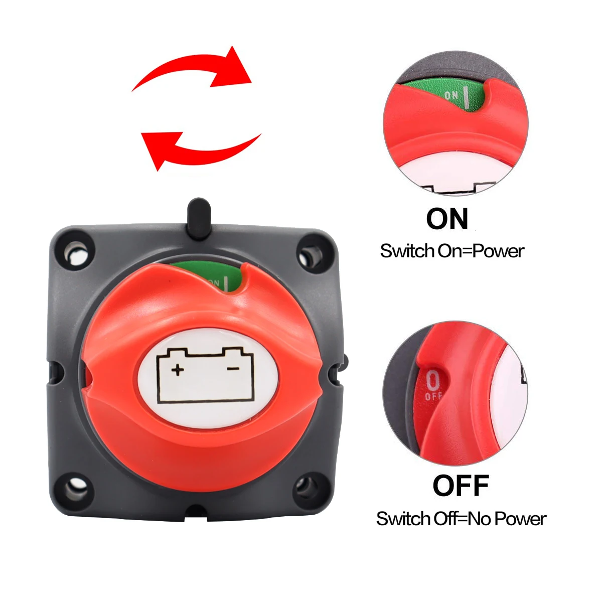 Auto Battery Disconnect Switch 12V 24V Marine 200A 300A Dual Battery Mass Switch 2 Position Cut Off Switch Car Boat