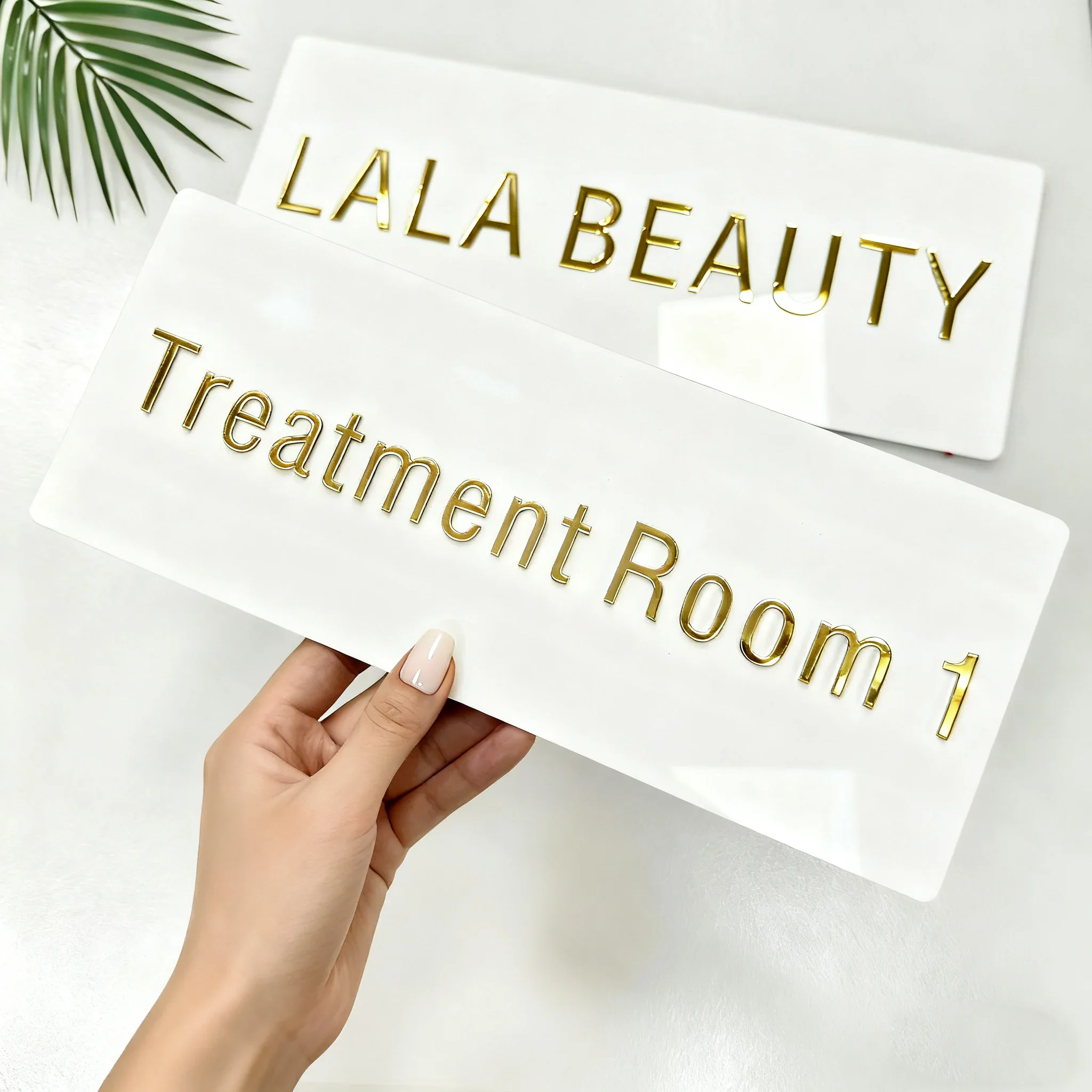 Custom 3D Acrylic Door Sign for Salon Spa Office 3D Laser Cut Business Nameplate Personalized Wall Plaque Free Logo Design
