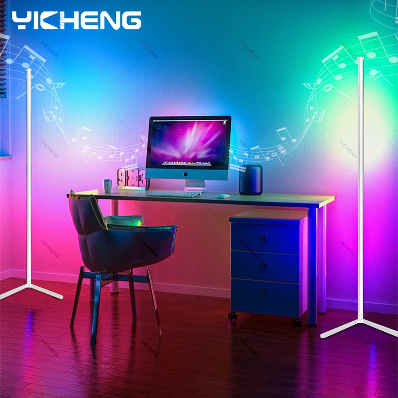 160cm White Tuya RGB Floor Lamp Smart APP Remote Control Modern Corner Floor Light Atmospheric Festival LED Stand Lighting