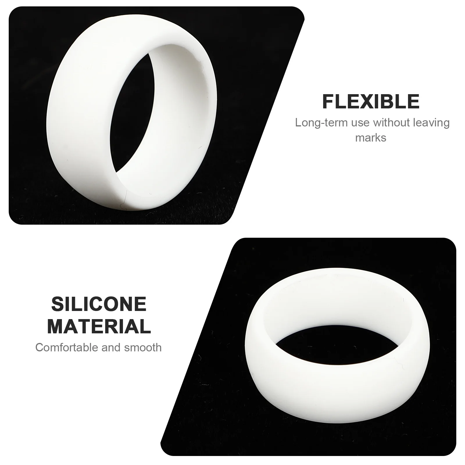 8pcs Sports Silicone for Men Fitness Finger Bands Mens Workout Rings Ergonomic Comfortable Skin-Friendly Flexible Wedding Ring - Image 2