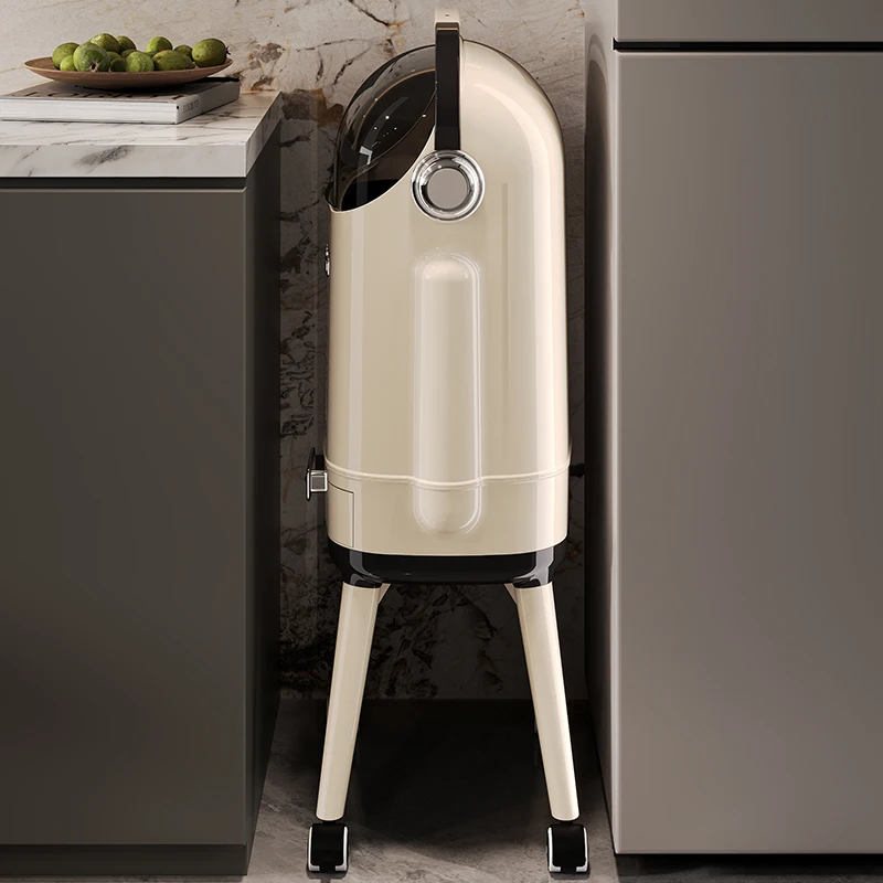 1pc Luxury Wheeled Step Trash Can, Large Capacity Odor-Control Sealed Bin with Lid for Kitchen Living Room