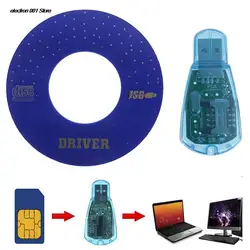 Lector de tarjetas SIM USB azul, Kit de copia/clonador/escritor/copia de seguridad, GSM, CDMA, SMS, copia de seguridad + Disco de CD