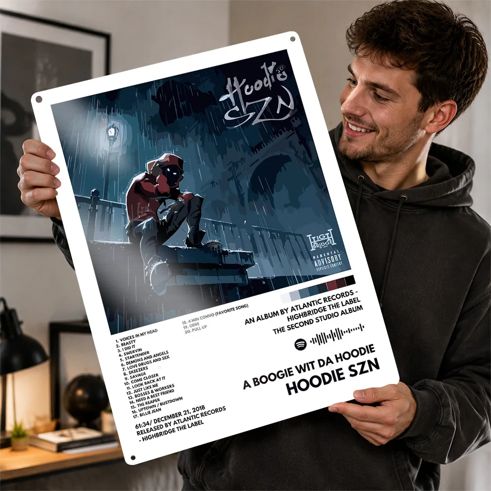 A Boogie Wit Da Hoodie SZN Album Textured Metal Poster Graphic Wall Art For Bedroom Customized Aluminum Sign Housewarming Gift
