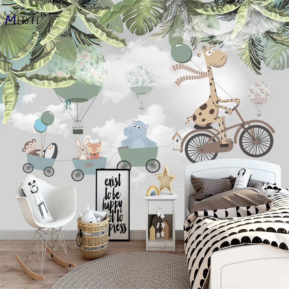 

Milofi Kids Room Wallpaper Murals Wall Cloths Wall Covering Boys Girls Happy Friends Fawn Zoo Home Decor