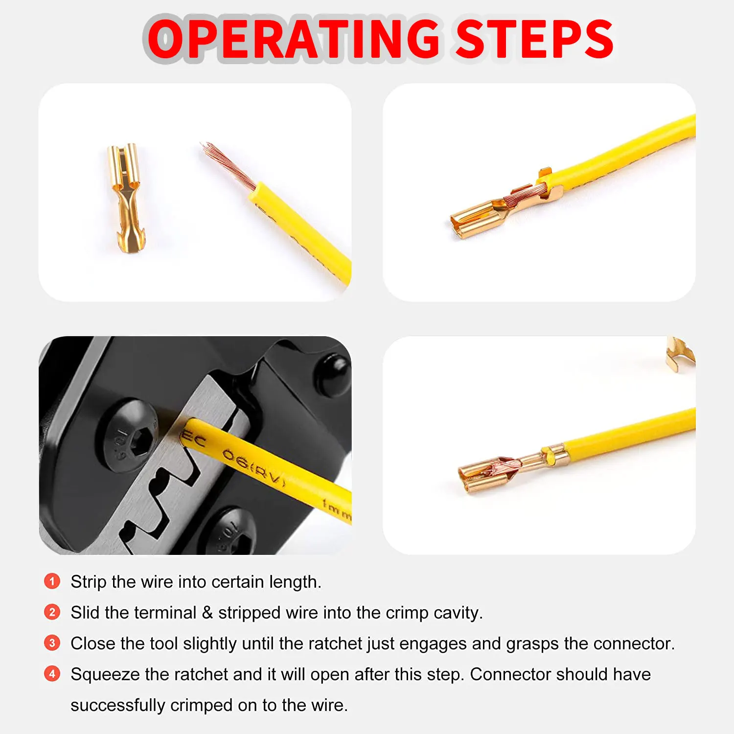 Imagem -04 - Dupont Wire Connectors Crimping Tool Kit Crimper Plier 2.8 4.8 6.3 mm Male Female Spade Connectors Terminals Kit 2.54 mm