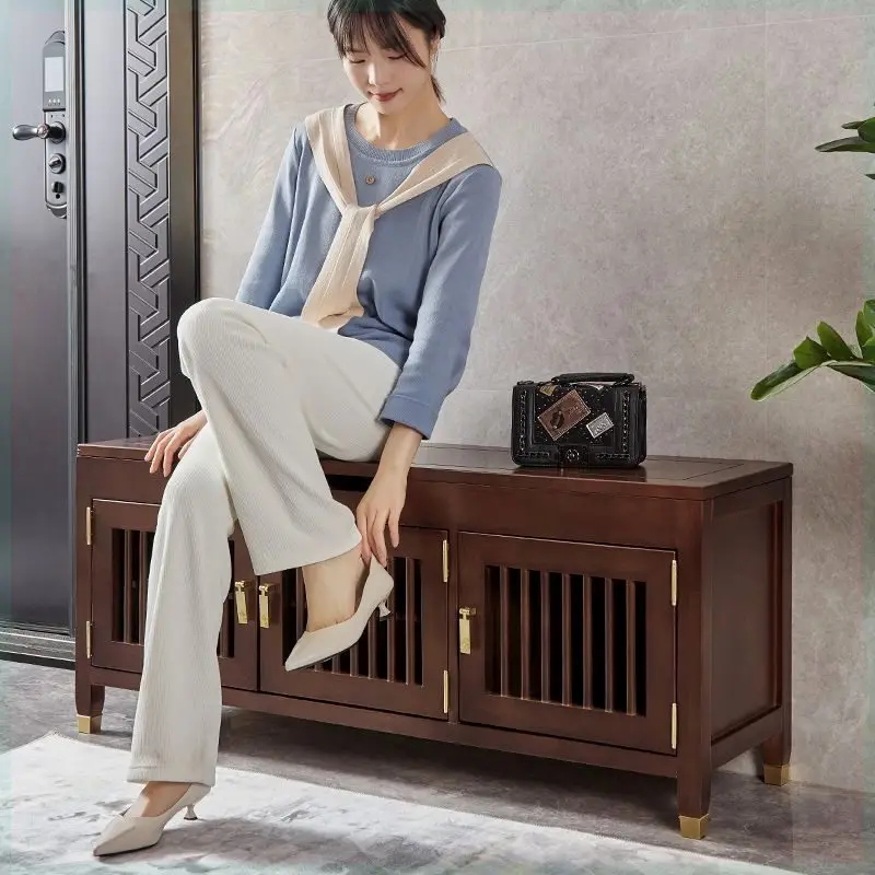 

Organizer Storage Shoe Cabinet Mirror Bench Display Cupboard Shelves Wooden Luxury Shoe Shelf Modern Zapatero Home Furniture