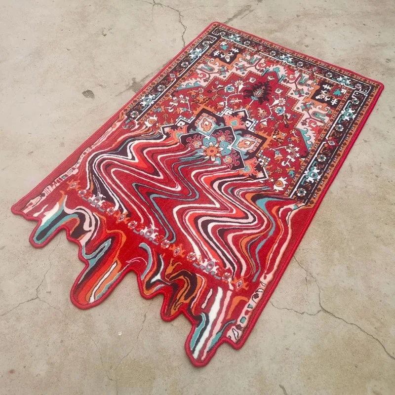

【Best-selling】Persian Style Melting Rug Dripping Design Thick Wall Art Rug Living Room Carpet