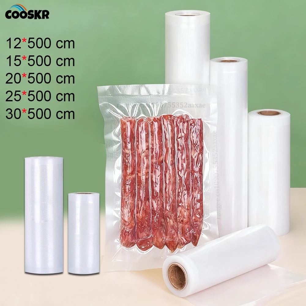 

Vacuum Bags for Food Vacuum Sealer 12/15/20/25/30cm 500cm/roll Vacuum Packaging Bag Meat Vegetable Food Fresh Long Keeping