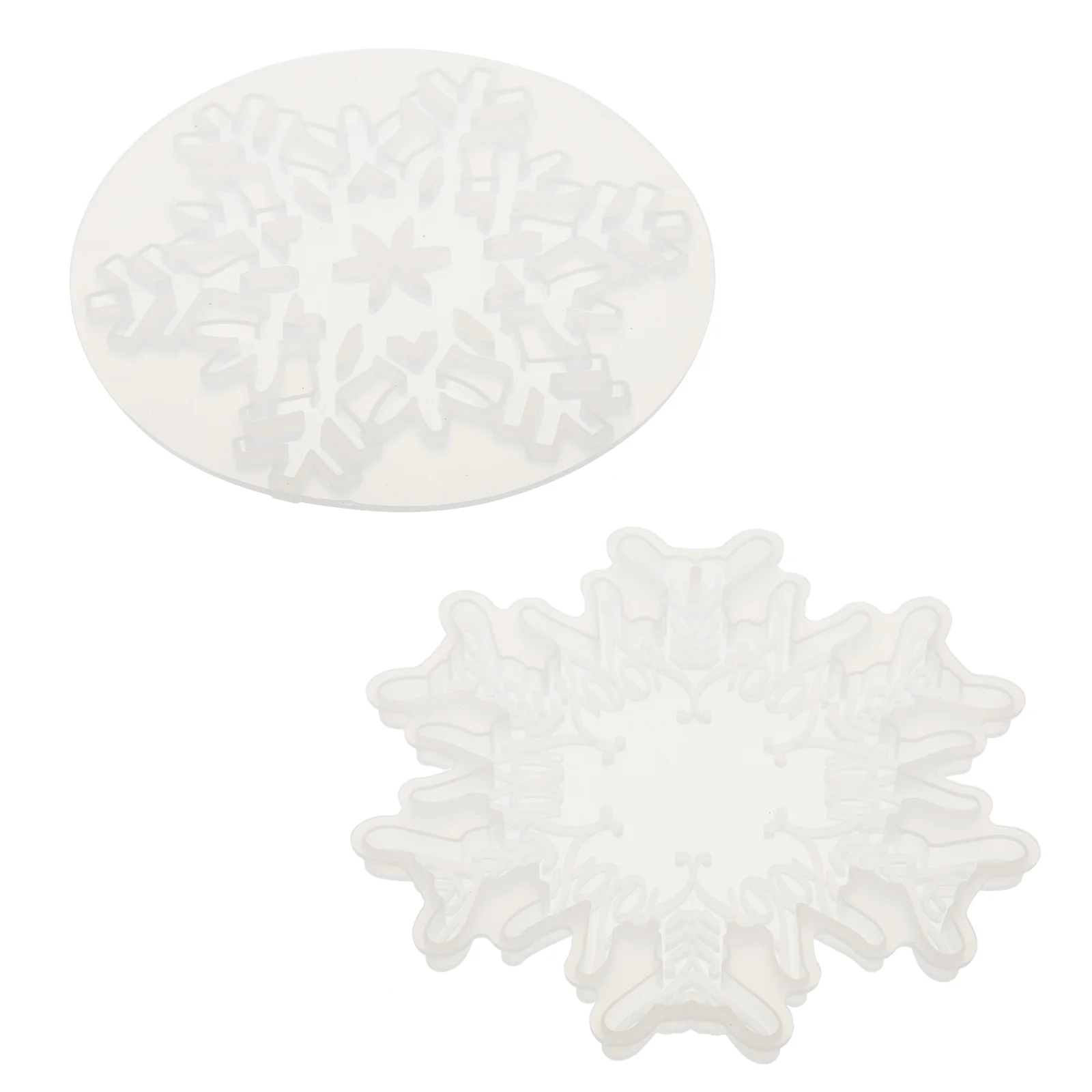 2 Pcs Manual Snowflake Silicone Mold Epoxy Casting Silica Gel Coaster DIY Crystal