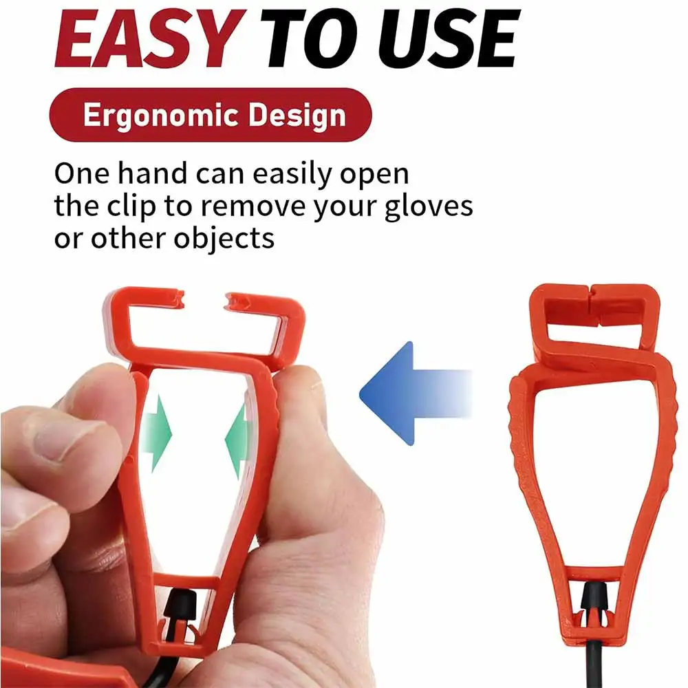 5 SZT. Klipsów do rękawic - Wytrzymałe klipsy do rękawic roboczych, regulowane zaciski do rękawic roboczych, klipsy zapobiegające zgubieniu, klips do paska