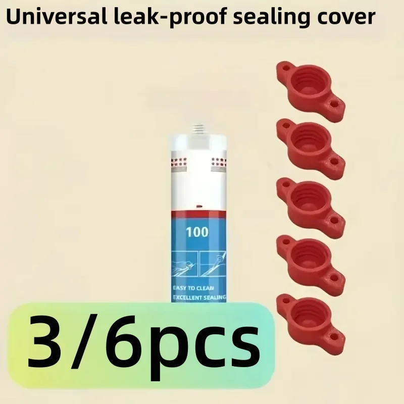3/6pcs Leak-proof sealing cover glue sealant pipe anti-drying cover caulk tube seal cap saver cap reusable replacement cover