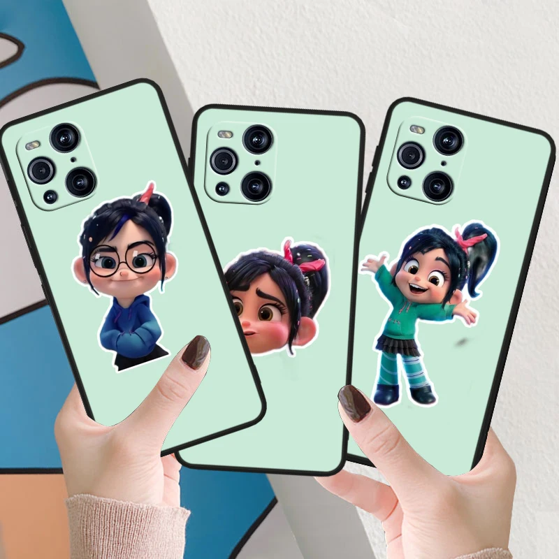 Disney Wreck-It Ralph For OPPO Find X6 X5 X3 X2 F21S F21 Pro Lite Neo Black Silicone Fundas Soft Phone Case