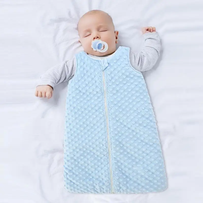 Baby Wearable Blanket 2-Way Zipper Quilted Sleep Bag Soft Warm Sleeping Clothing Breathable Sleeveless Blanket For Boys Girls