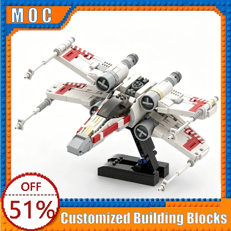 

NEW 903 PCS Red Five X-wing Building Blocks Model Assembly Educational Toy Customize Creative Collection Birthday Popular Gifts