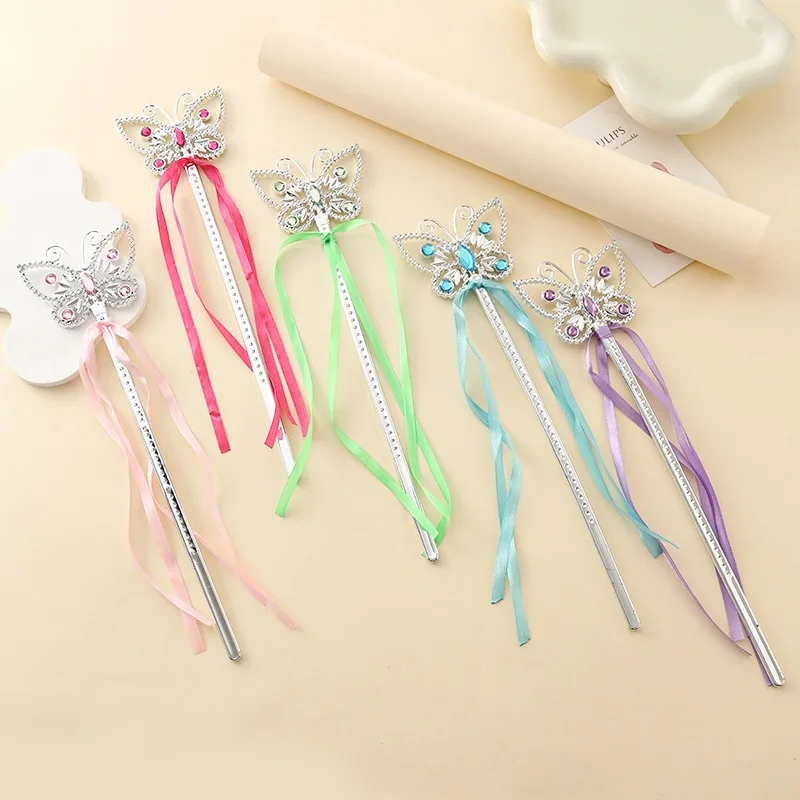 1Pc New Green Lotus Butterfly Wand Snowflake Scepter Princess Dress Accessory Magic Fairy Wand Headband Cosplay Prop For Perform