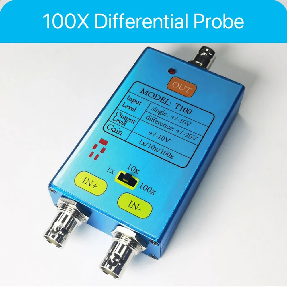 Differential Probe Battery Powered 10M Bandwidth Signal Amplifier Low Noise for Maintenance Personnel for Electronic Engineers