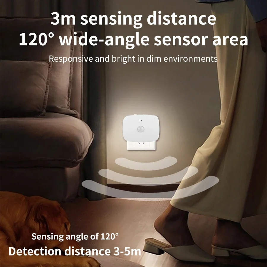 Body Sensor Night Light EU Standard US Standard Plug Infrared Sensor Light Control Night Light Bedroom Backlight Bedside Lamp