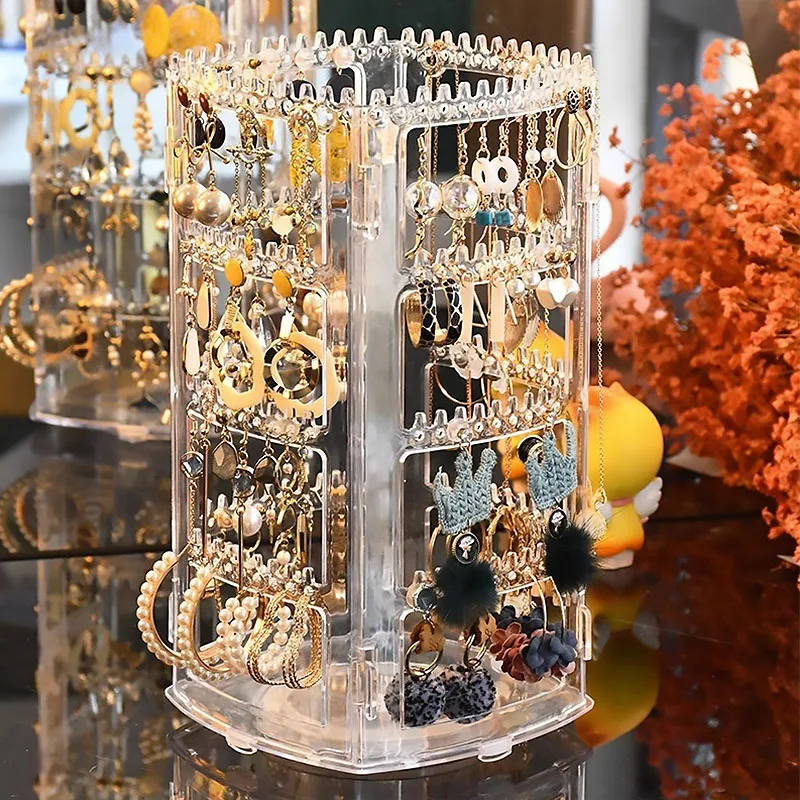 Earring Display Stand 360 Degree Rotating Jewelry Holder Showcase Organizer Earrings Exhibitors for Business SSZSJ10
