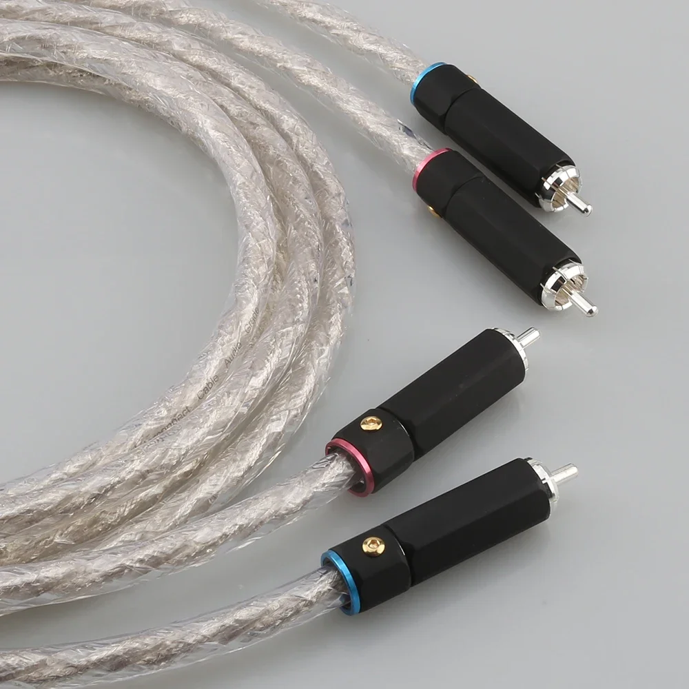 AS220 Hifi audio silver plated dual filter ring fever audio signal cable RCA  to RCA audio cable