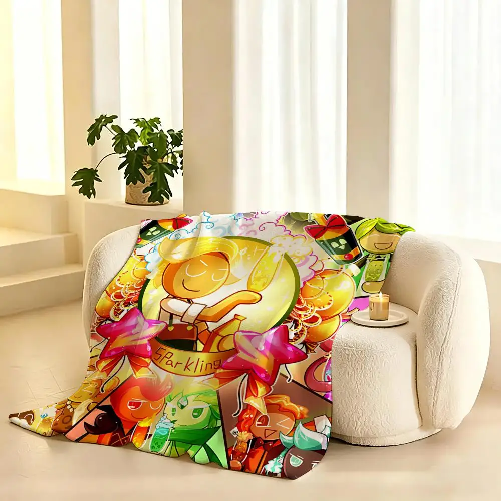 Cookie Run Kingdom Game Throw  flannel blanket, suitable for sofas, beds, offices,  exquisite gift blankets