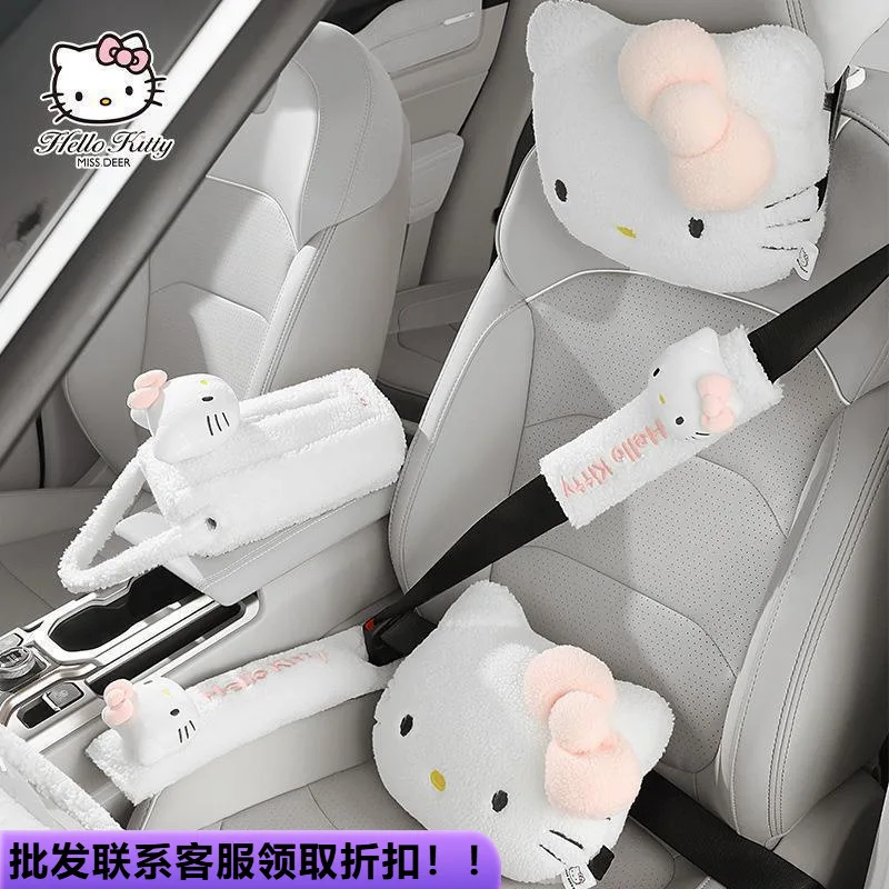 

Hello Kitty Car Memory Foam Neck Pillow Protection Lumbar Backrest Cushion Lumbar Cushion Car Headrest Cushion
